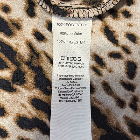 Chico’s Animal Print Light Weight Tunic Blouse Top Shirt Large - Picture 8 of 9